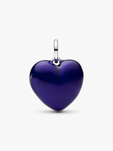 Blue Puffy Heart Dangle Charm