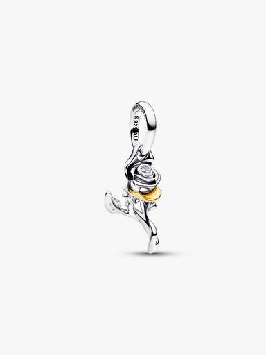 Disney Belle Enchanted Rose Lab-grown Diamond Dangle Charm