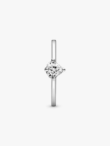 Clear Heart Solitaire Ring