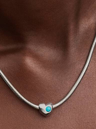 Engravable December Birthstone Heart Charm