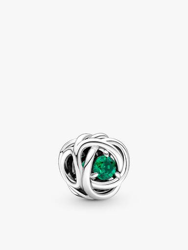 May Birthstone Eternity Circle O Pendant and Earrings Set