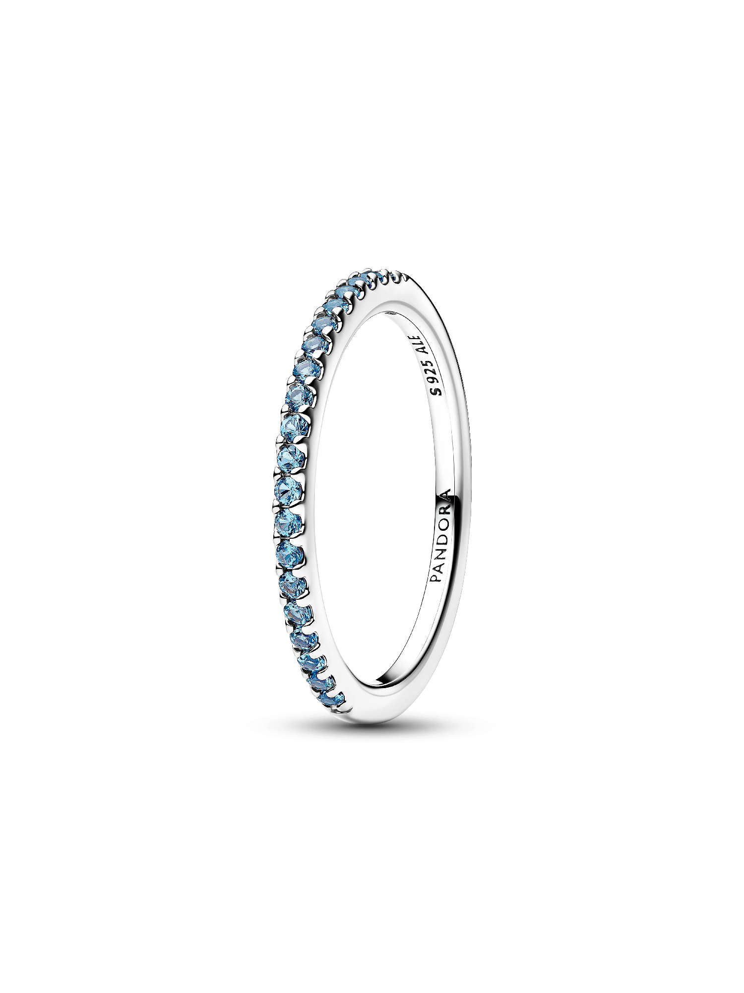 Sparkling Aquamarine Half-Eternity Band Ring 