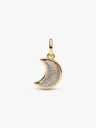 Sparkling Crescent Moon Dangle Charm