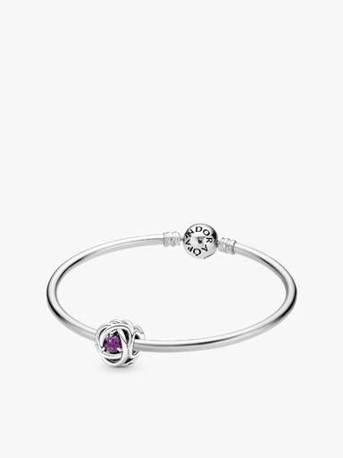 February Birthstone Eternity Circle Bangle Gift Set