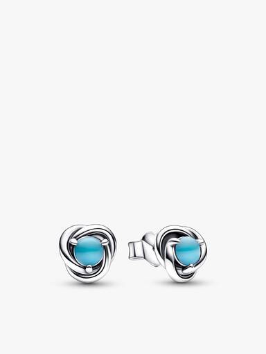 December Birthstone Eternity Circle O Pendant and Earrings Set