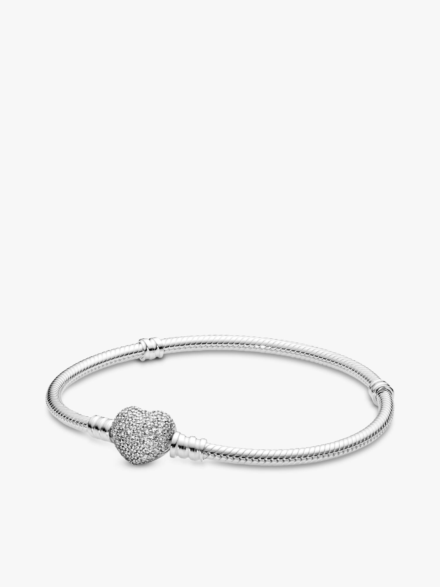 Moments Sparkling Heart & Snake Chain Bracelet