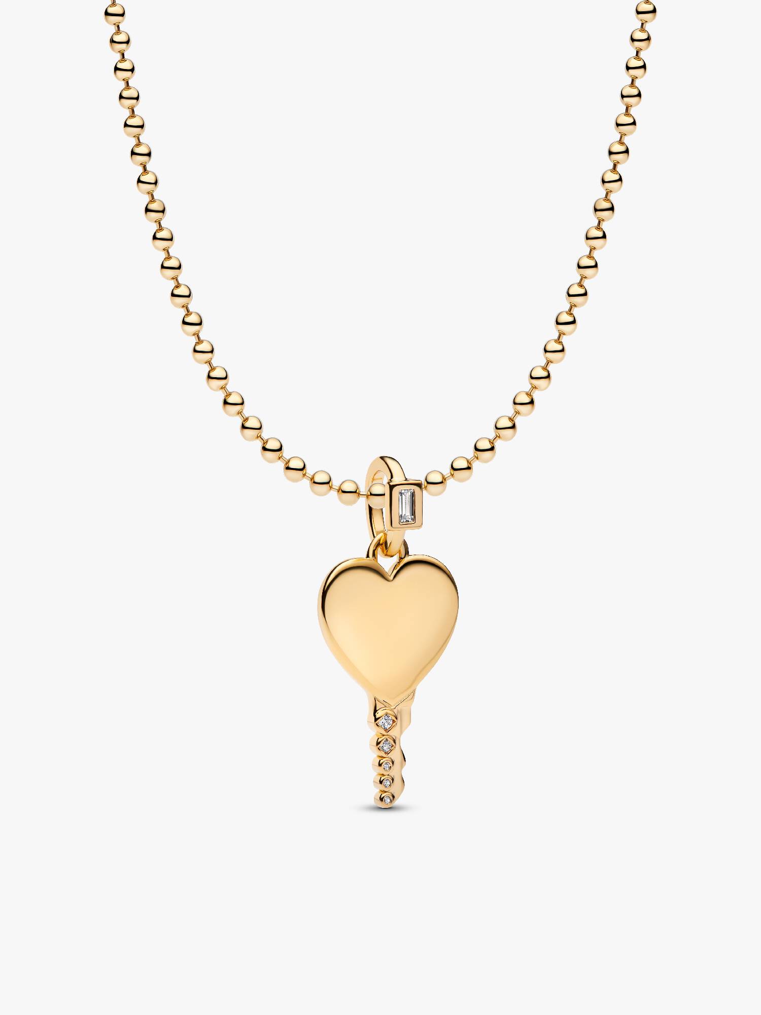 Gold Engravable Heart Key Necklace Gift Set