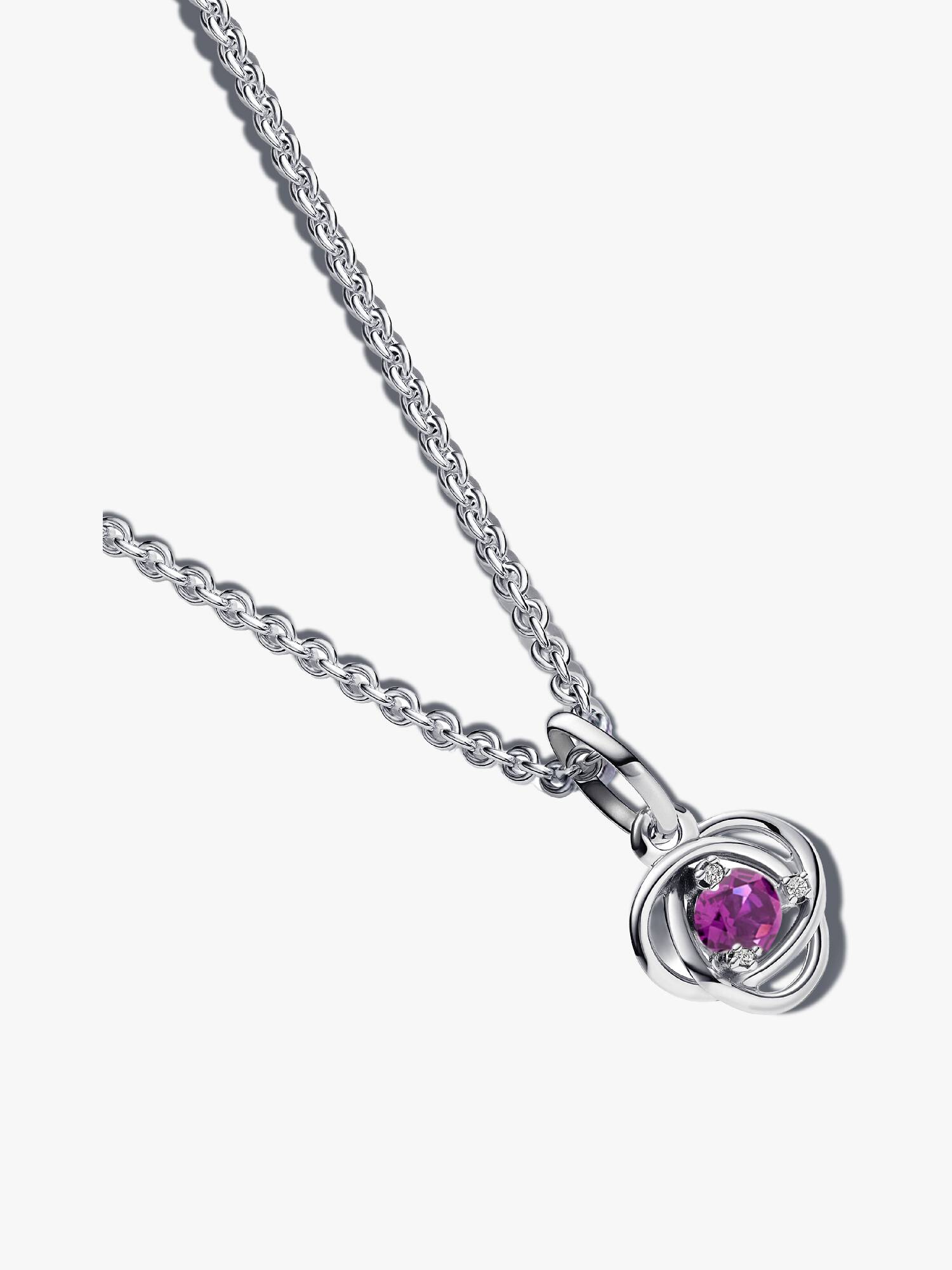 February Braided Birthstone Dangle Necklace Set