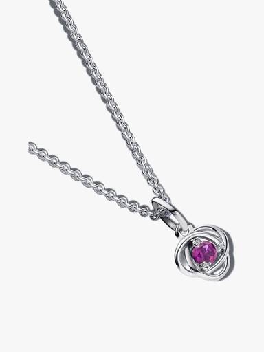 February Braided Birthstone Dangle Necklace Set