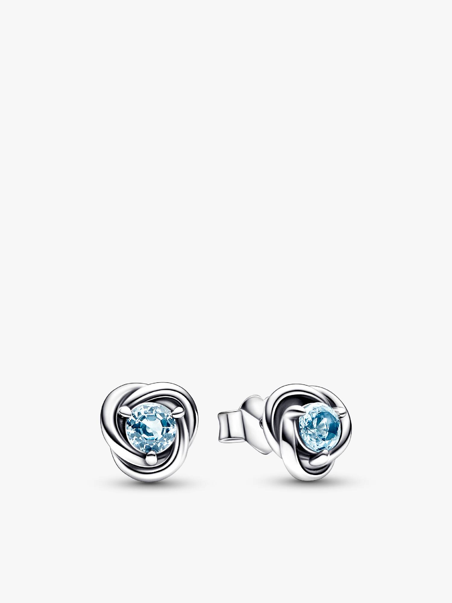 March Birthstone Eternity Circle Stud Earrings