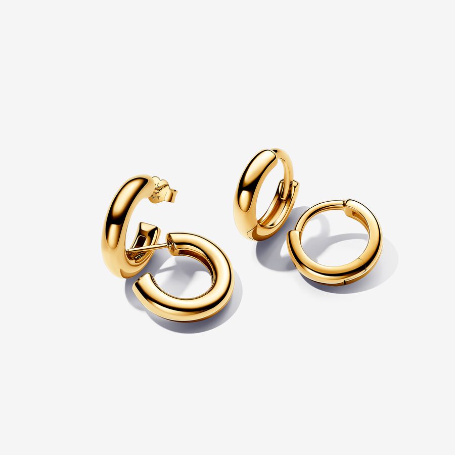 PANDORA ESSENCE 14k Gold-plated Round Hoop Earring Gift Set   image number 0