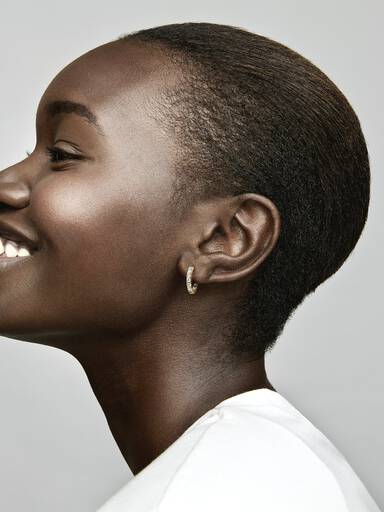 Sparkling Row Eternity Hoop Earrings