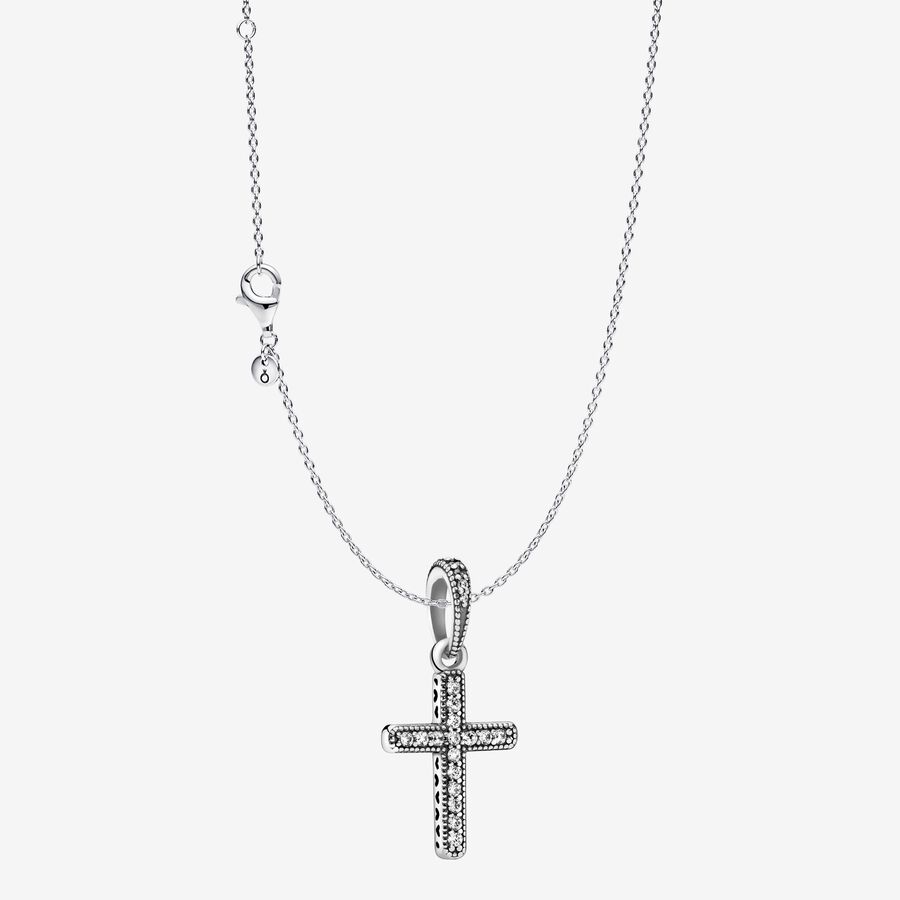 Sparkling Cross Pendant Necklace image number 0
