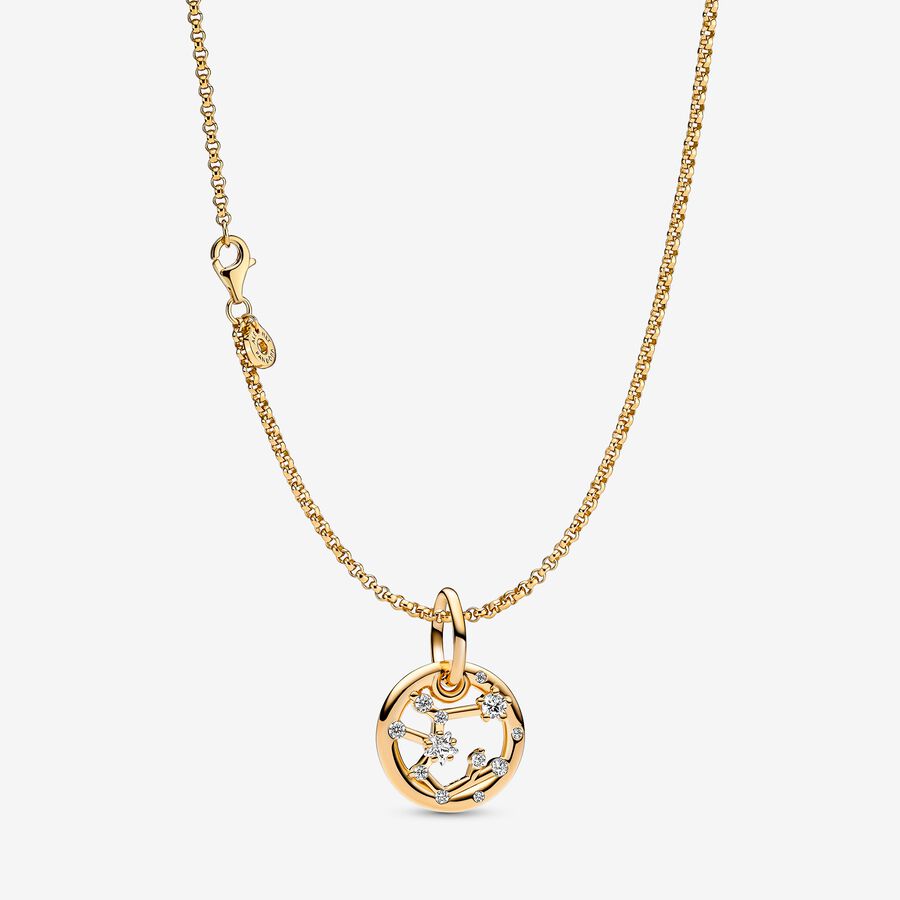 14K Gold Plated Sagittarius Zodiac Necklace image number 0