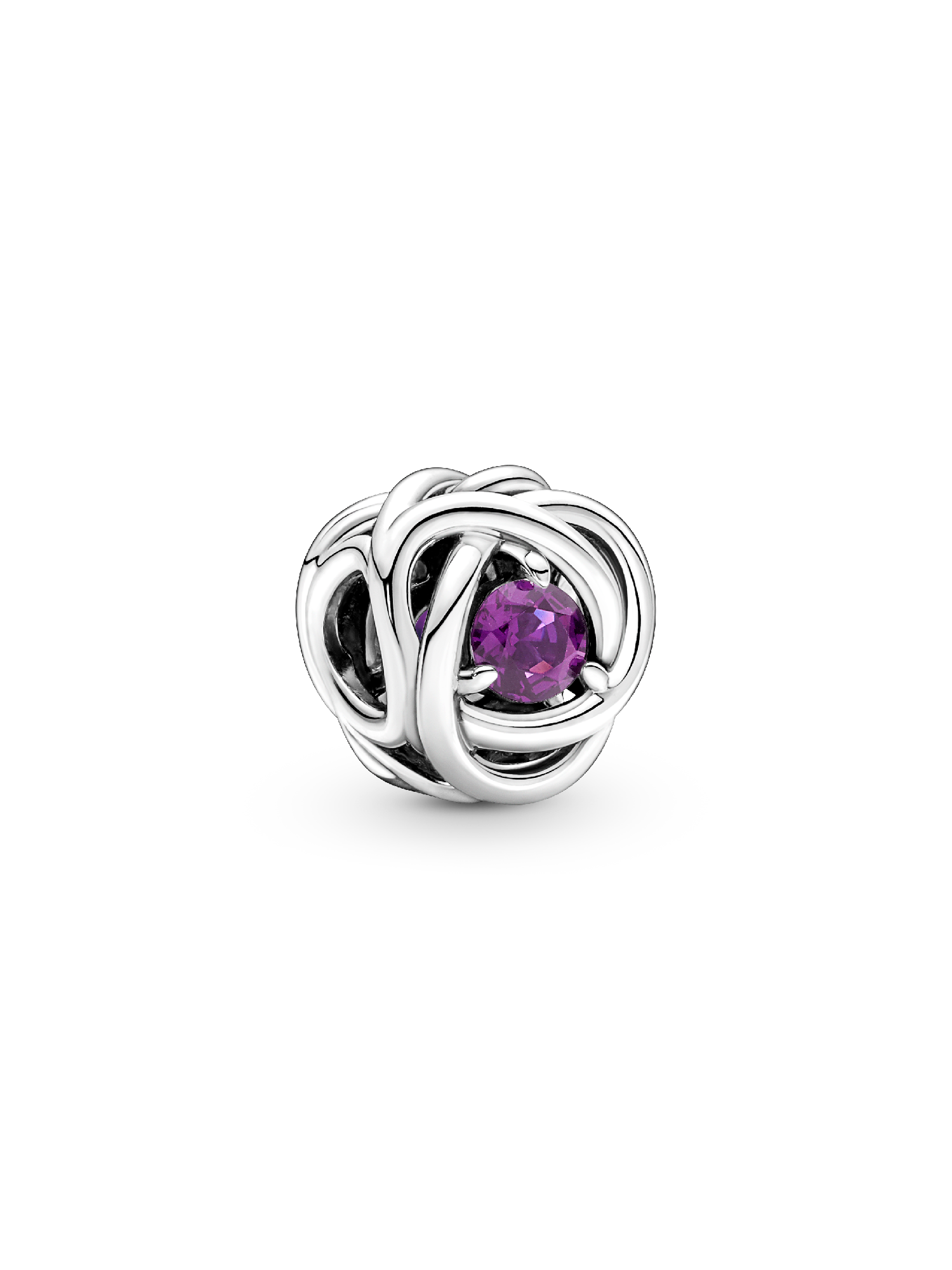 February Crystal Birthstone Eternity Circle Charm