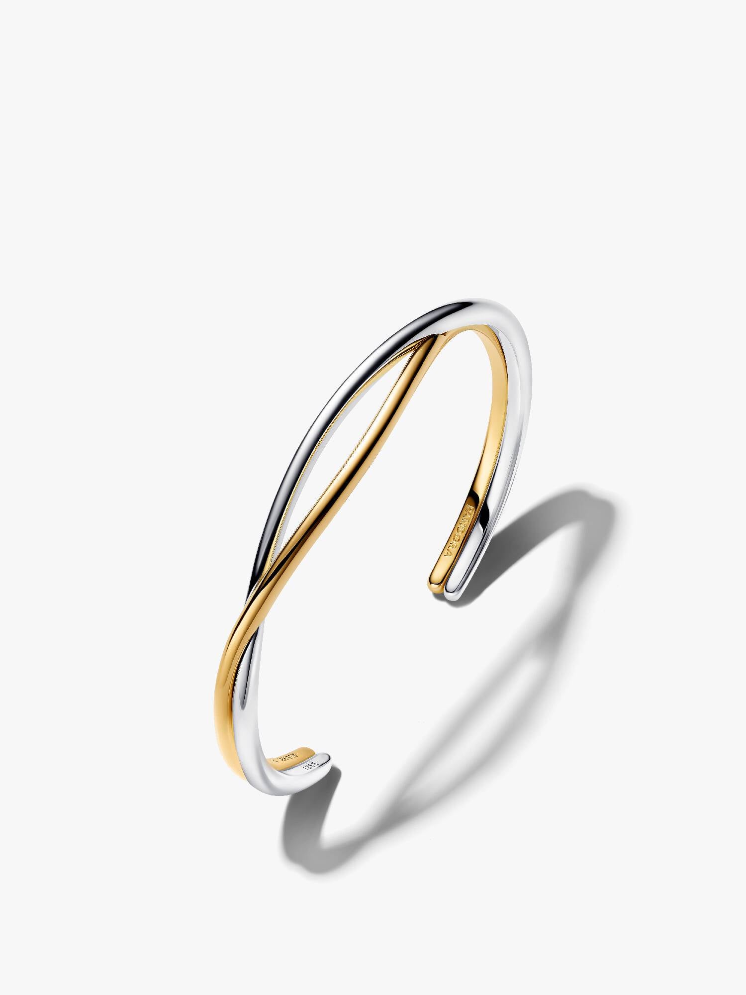 Entwined Two-Tone Open Bangle