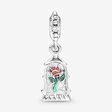Disney Beauty and the Beast Enchanted Rose Dangle Charm, Sterling silver