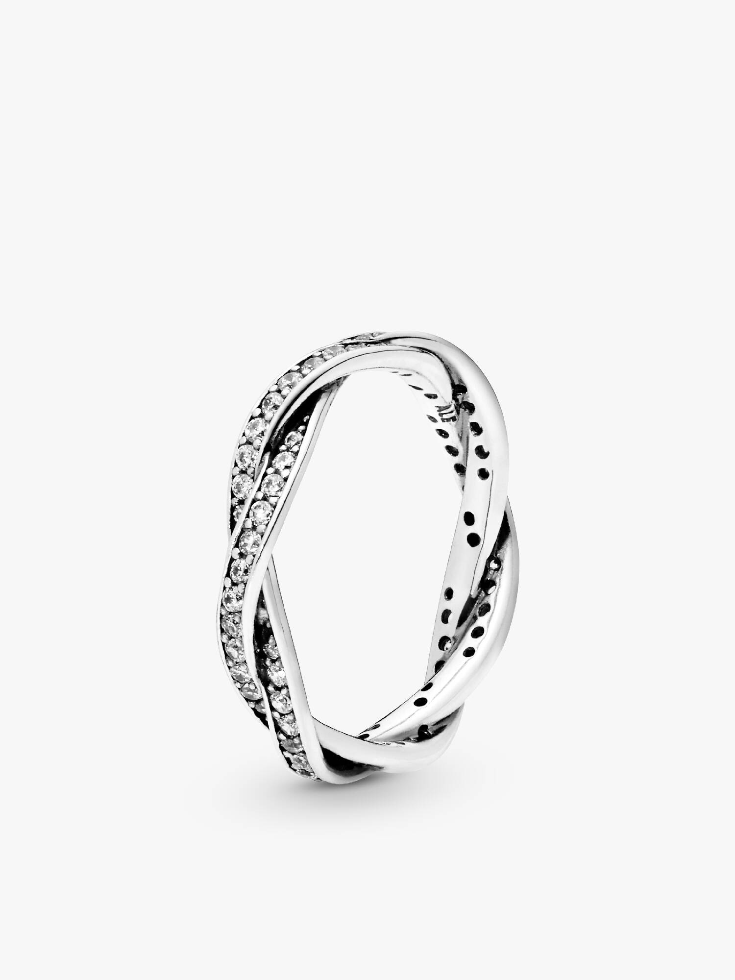 Sparkling Twisted Lines Ring