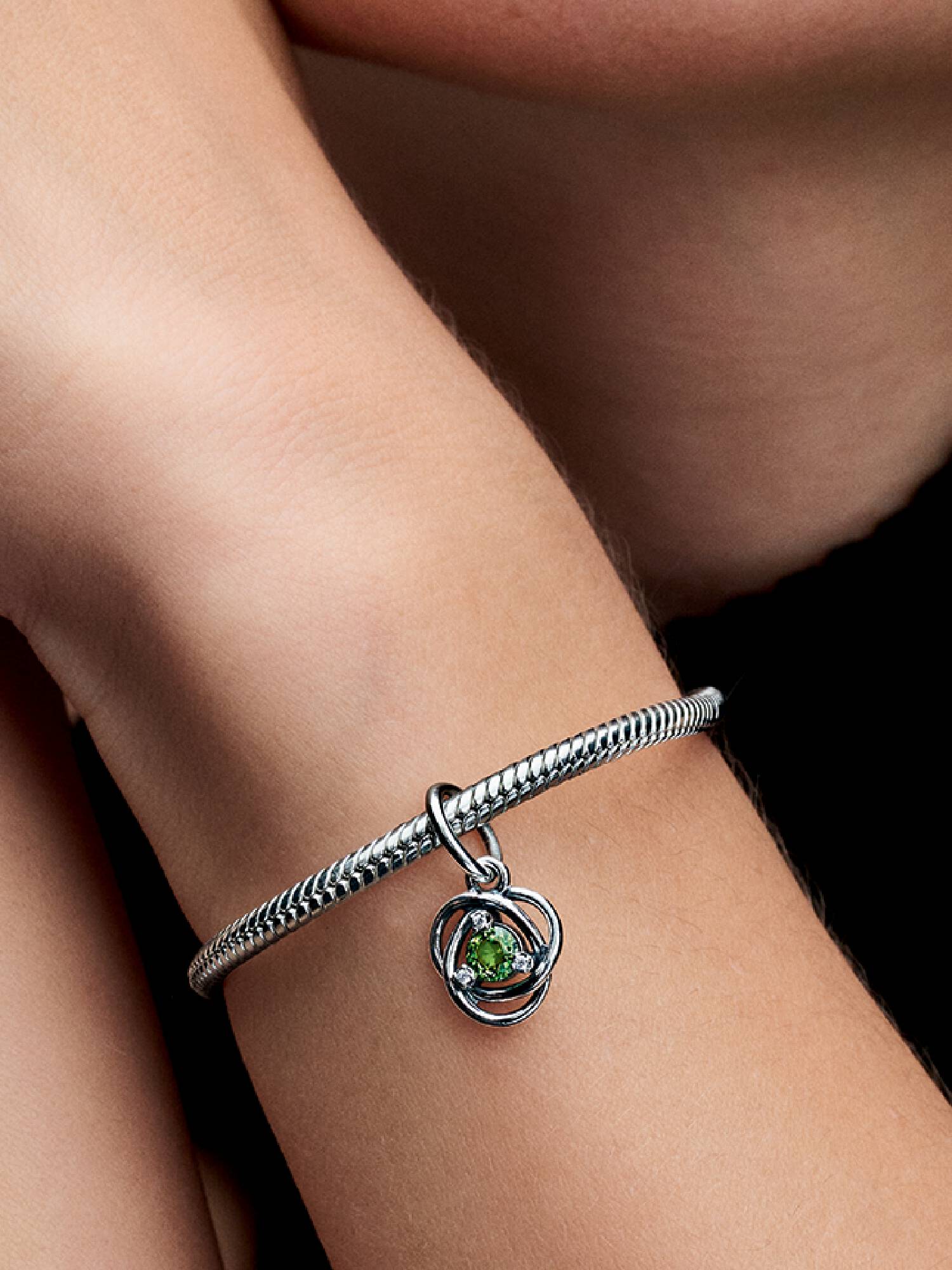 August Birthstone Eternity Circle Dangle Charm