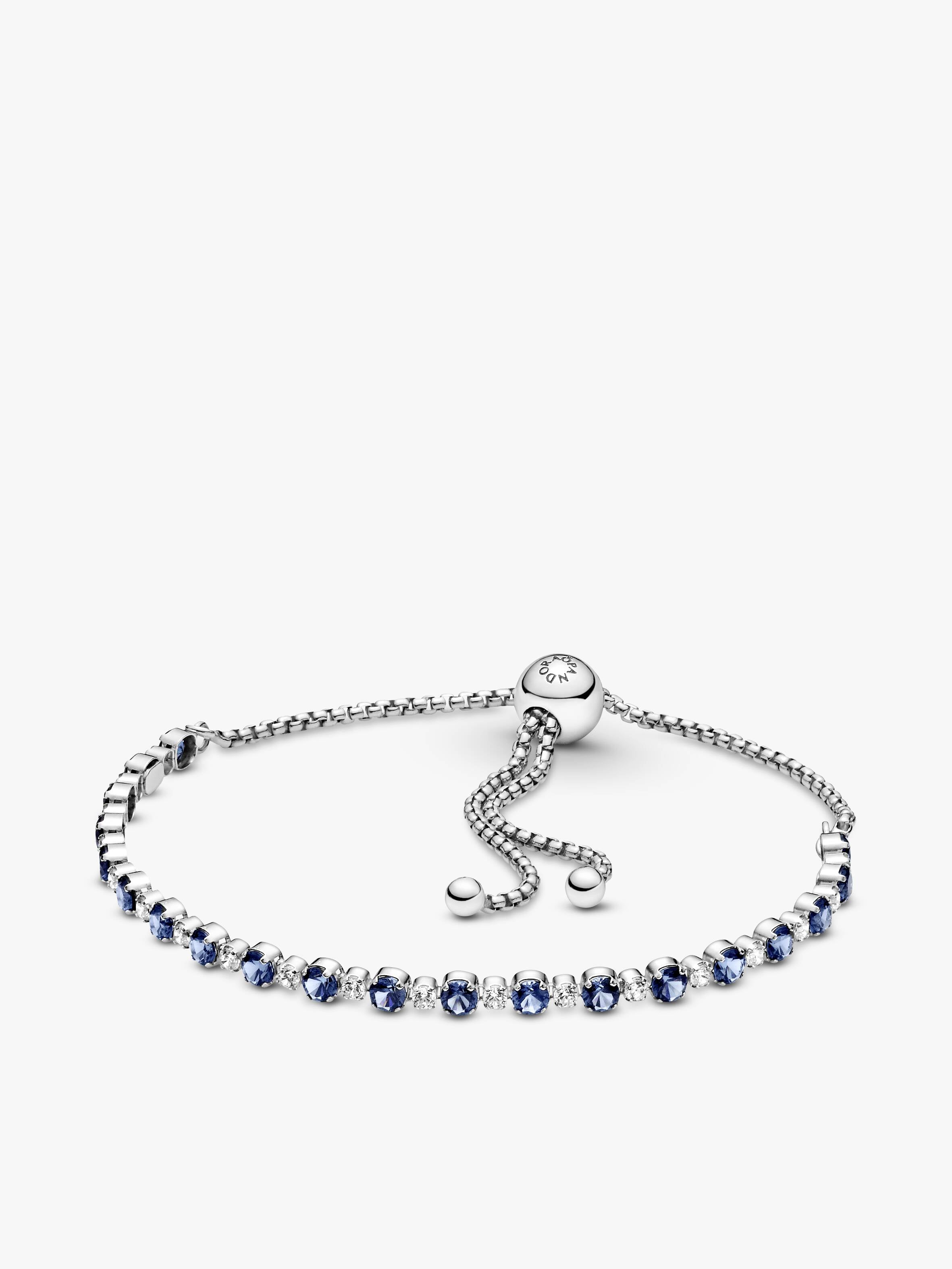 Blue and Clear Sparkle Slider Bracelet
