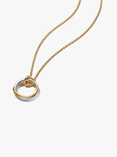 Organically Shaped Two-Tone Pendant Necklace