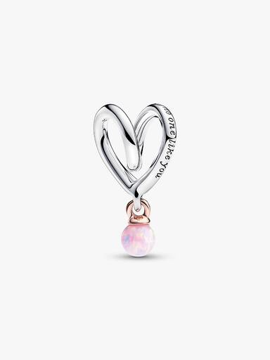 Mum Two-tone Wrapped Heart Charm