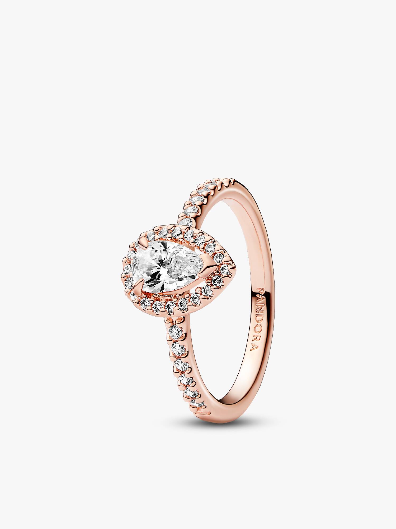 Sparkling Pear Halo Ring