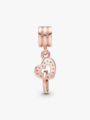 Interlocking Hearts Dangle Charm