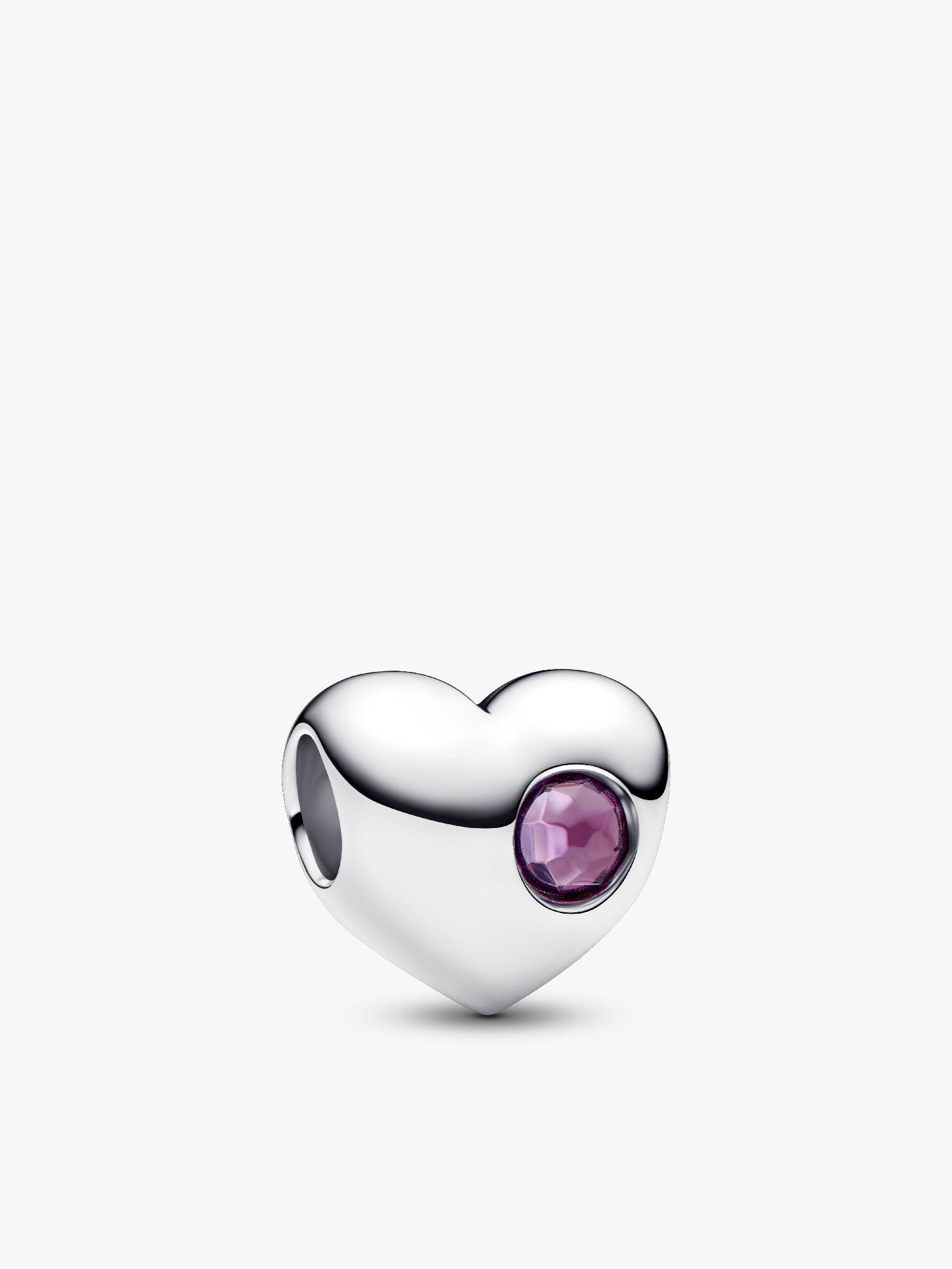 Engravable February Birthstone Heart Charm