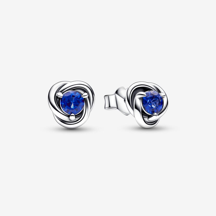 September Blue Eternity Circle Stud Earrings image number 0