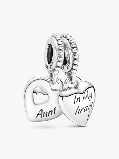 Aunt & Niece Split Heart Dangle Charm