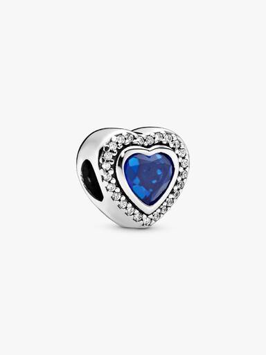 Sparkling Blue Heart Charm