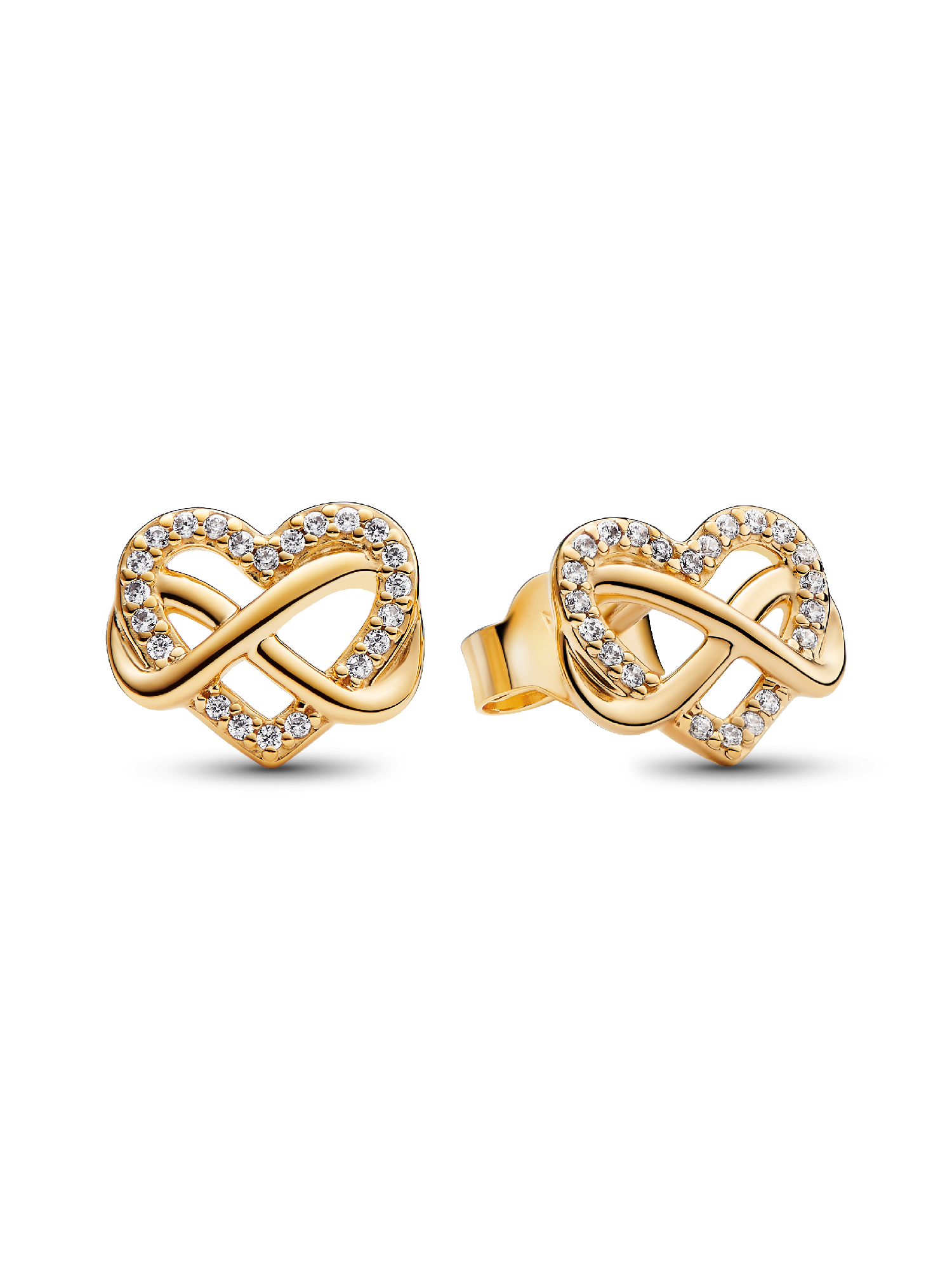 Sparkling Infinity Heart Stud Earrings