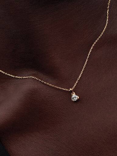 Heart 14k gold pendant with 0.25 ct TW G-J VS+ round brilliant excellent cut lab-grown diamond