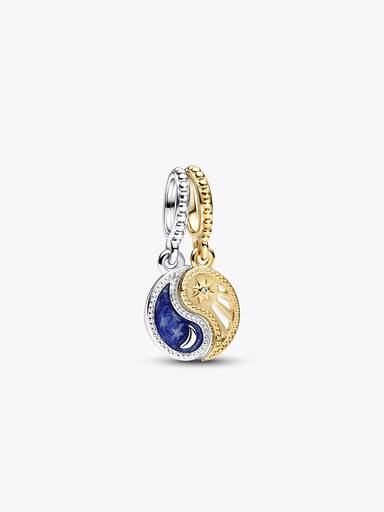 Two-tone Splittable Sun & Moon Dangle Charm