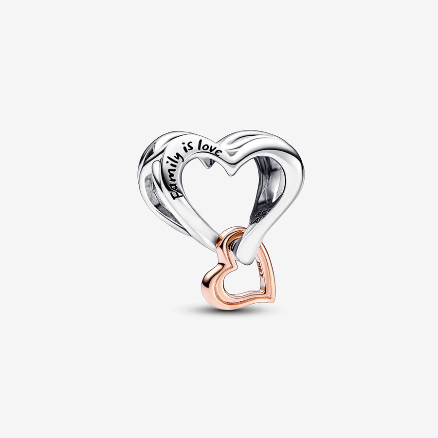 Two-tone Openwork Infinity Heart Charm image number 0
