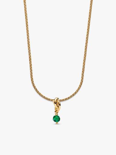 14k Gold Plated May Birthstone Necklace Set