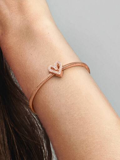 Sparkling Freehand Heart Charm