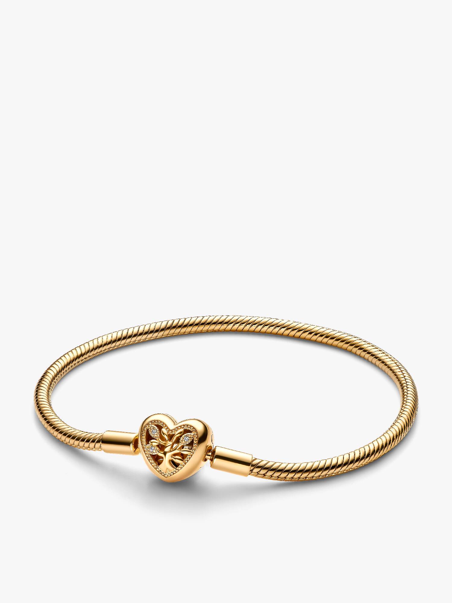 Family Tree Heart Clasp Snake Chain Bracelet