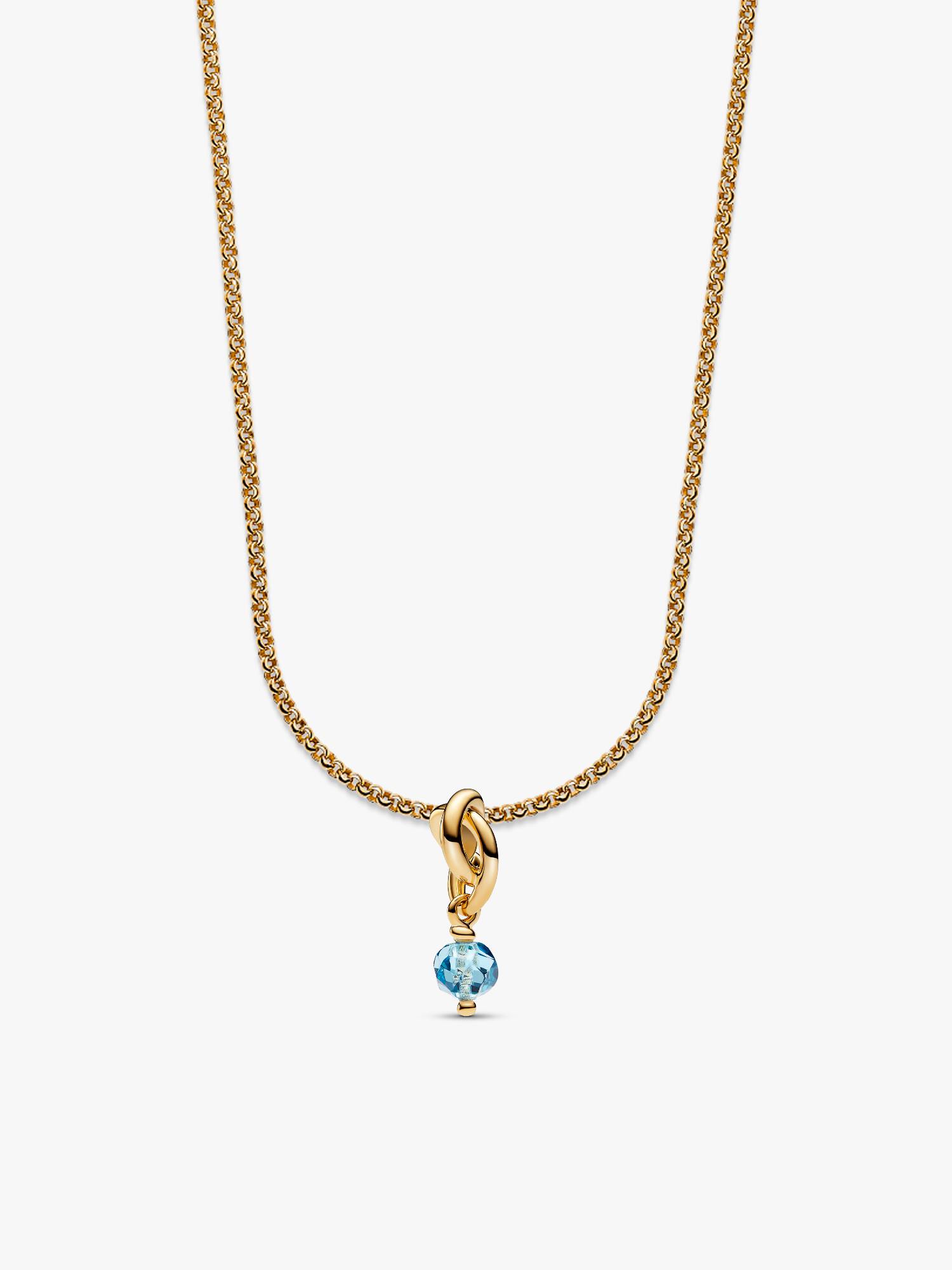 14k Gold Plated March Birthstone Necklace Set