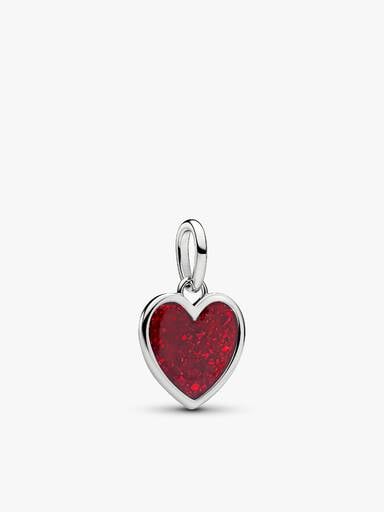 Engravable Red Heart Pendant Necklace