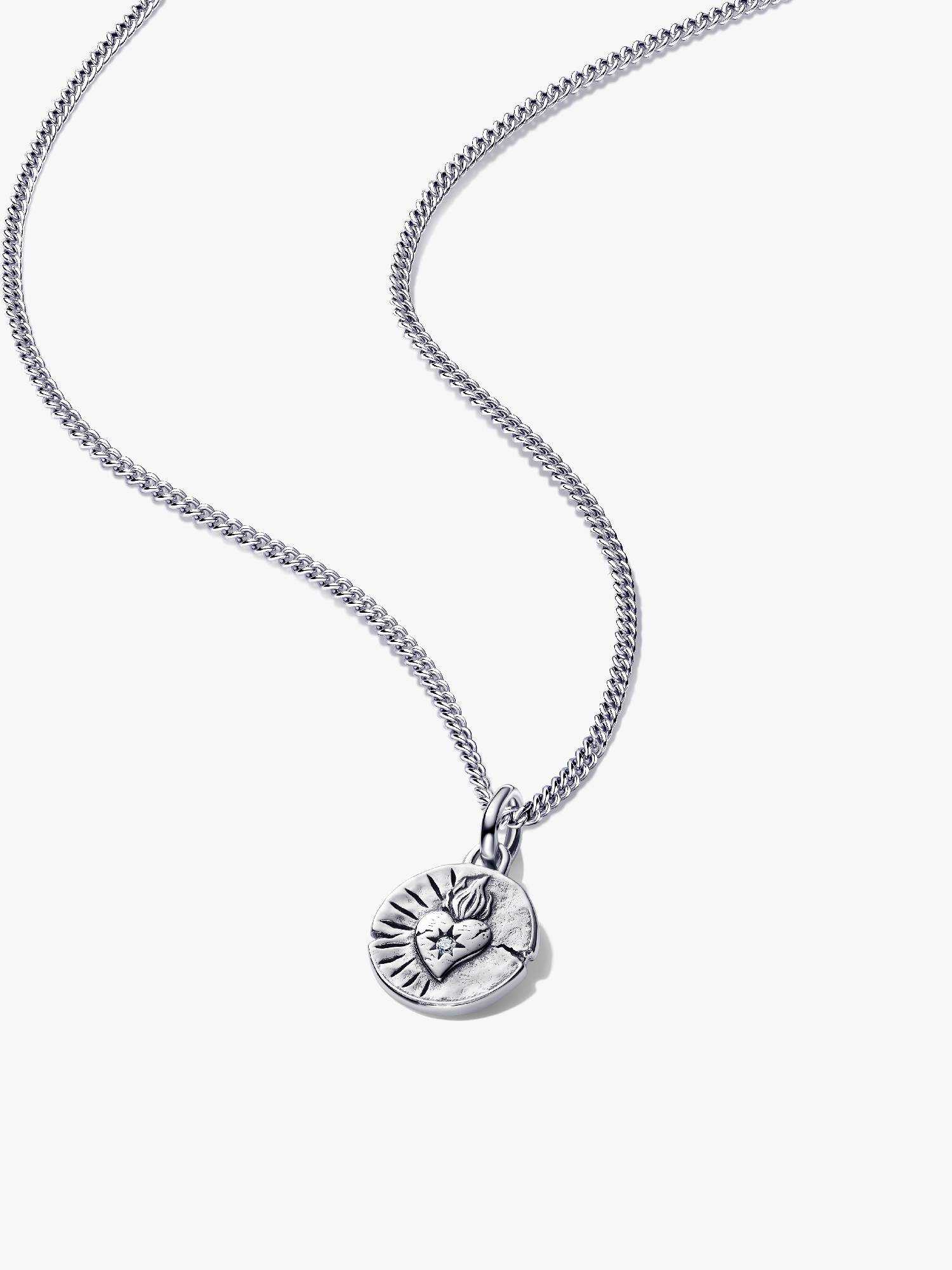Heart Medallion Charm Necklace Set