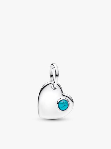 December Birthstone Heart Pendant Necklace