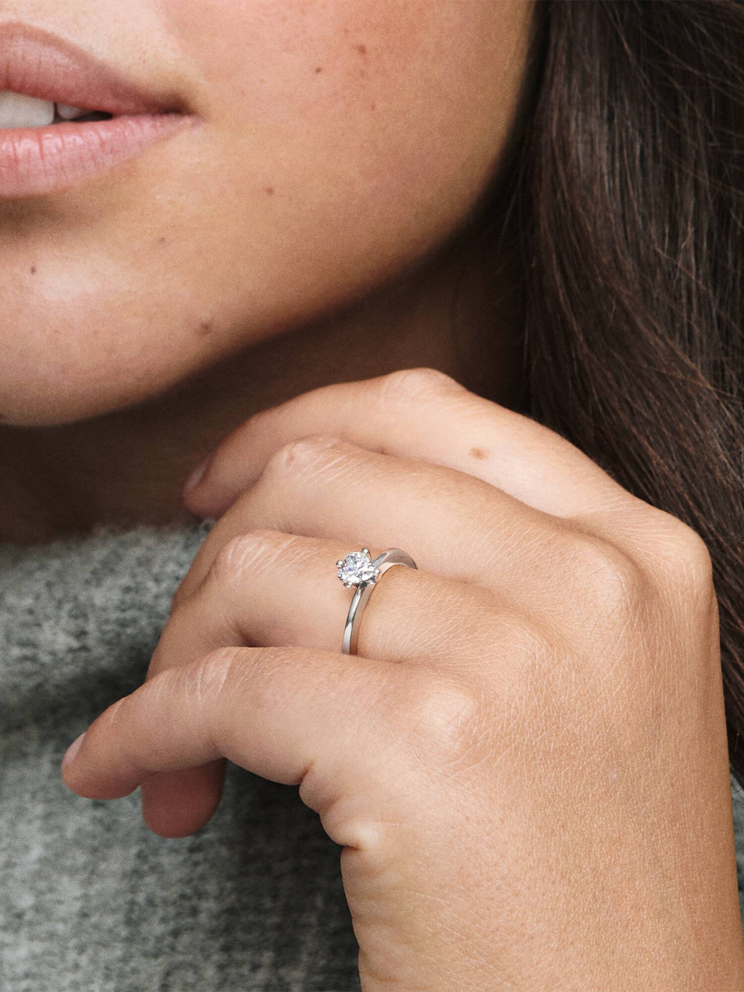 Clear Heart Solitaire Ring