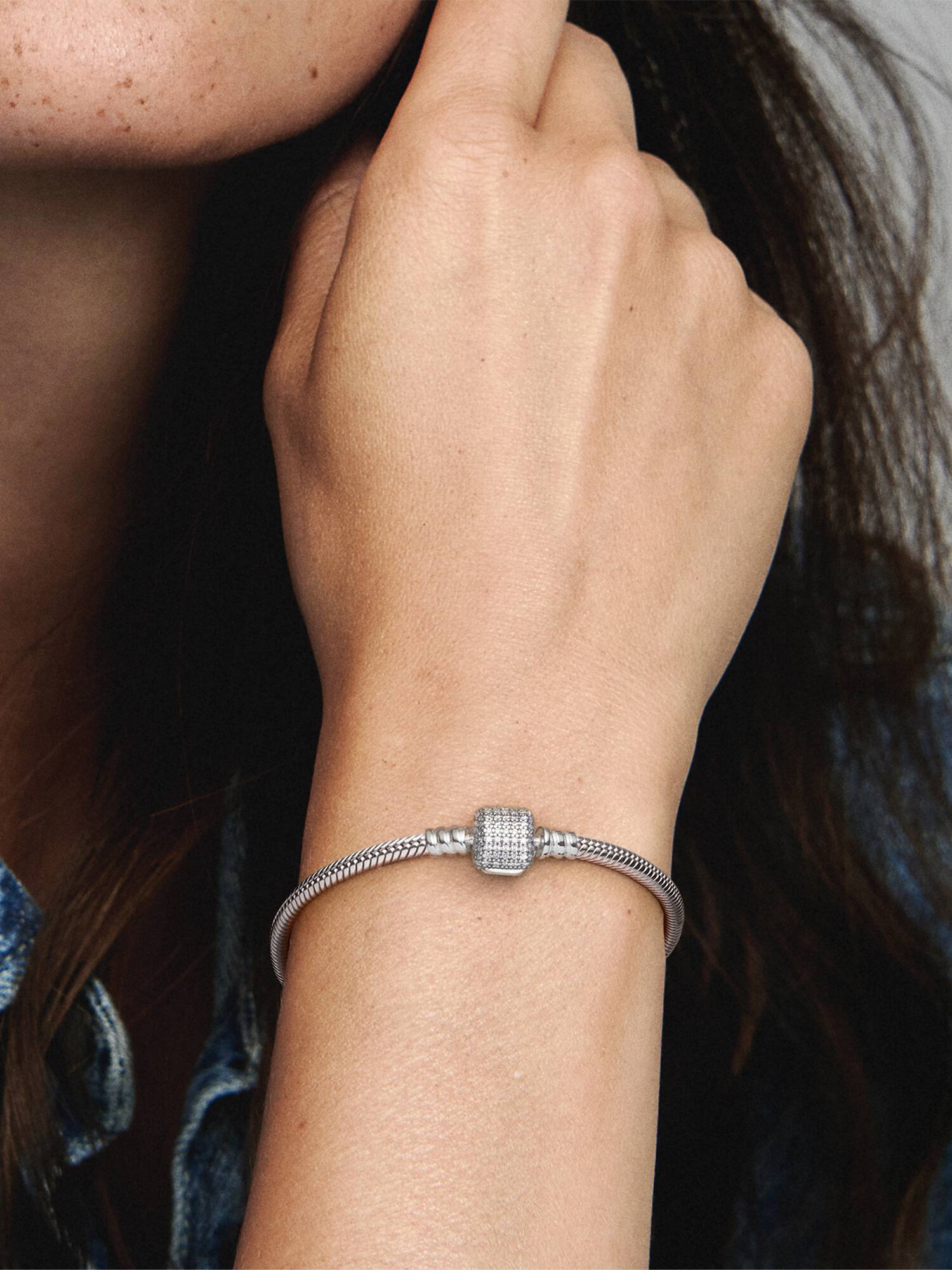 Moments Sparkling Pavé & Snake Chain Bracelet