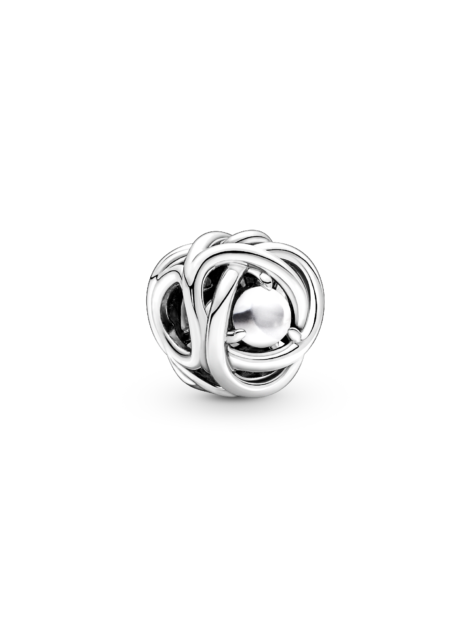 June White Mother of Pearl Eternity Circle Charm