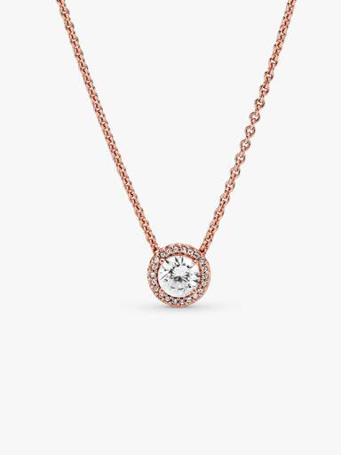Round Sparkle Halo Necklace