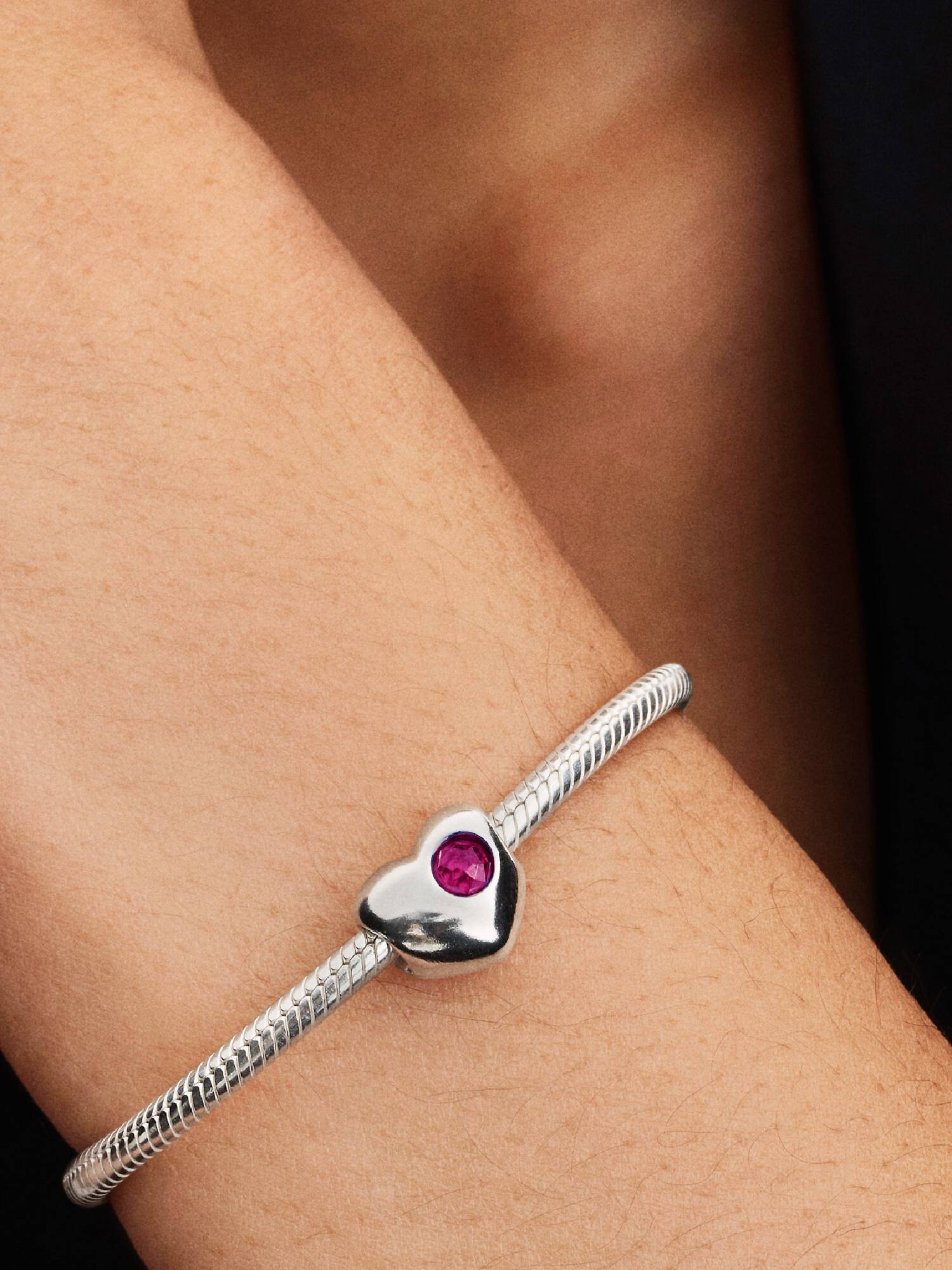 Engravable July Birthstone Heart Charm