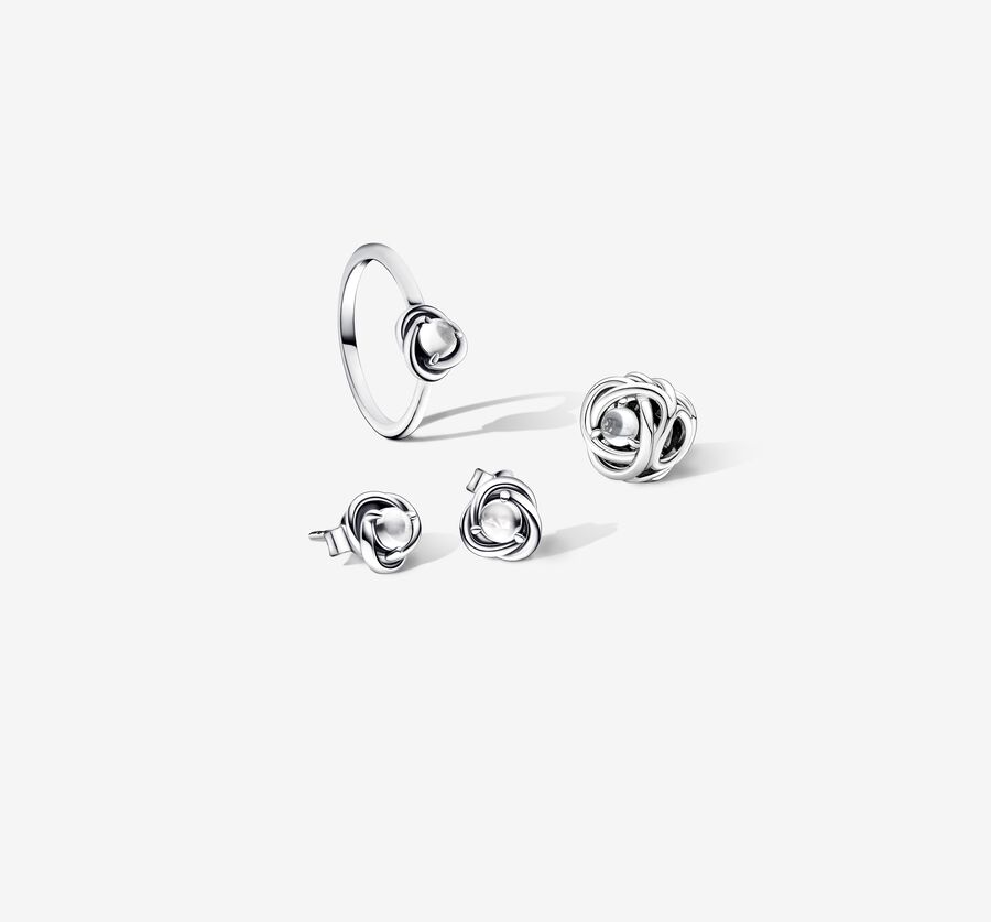 April Charm Ring and Earrings Gift Set image number 0