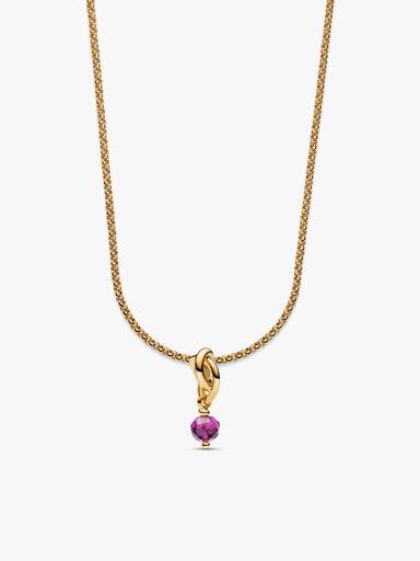 14k Gold Plated February Birthstone Necklace Set